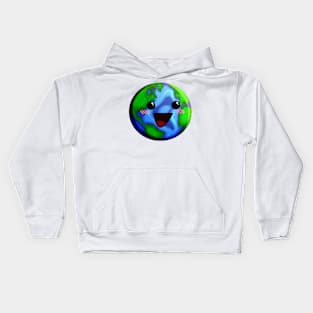 cartoon earth Kids Hoodie